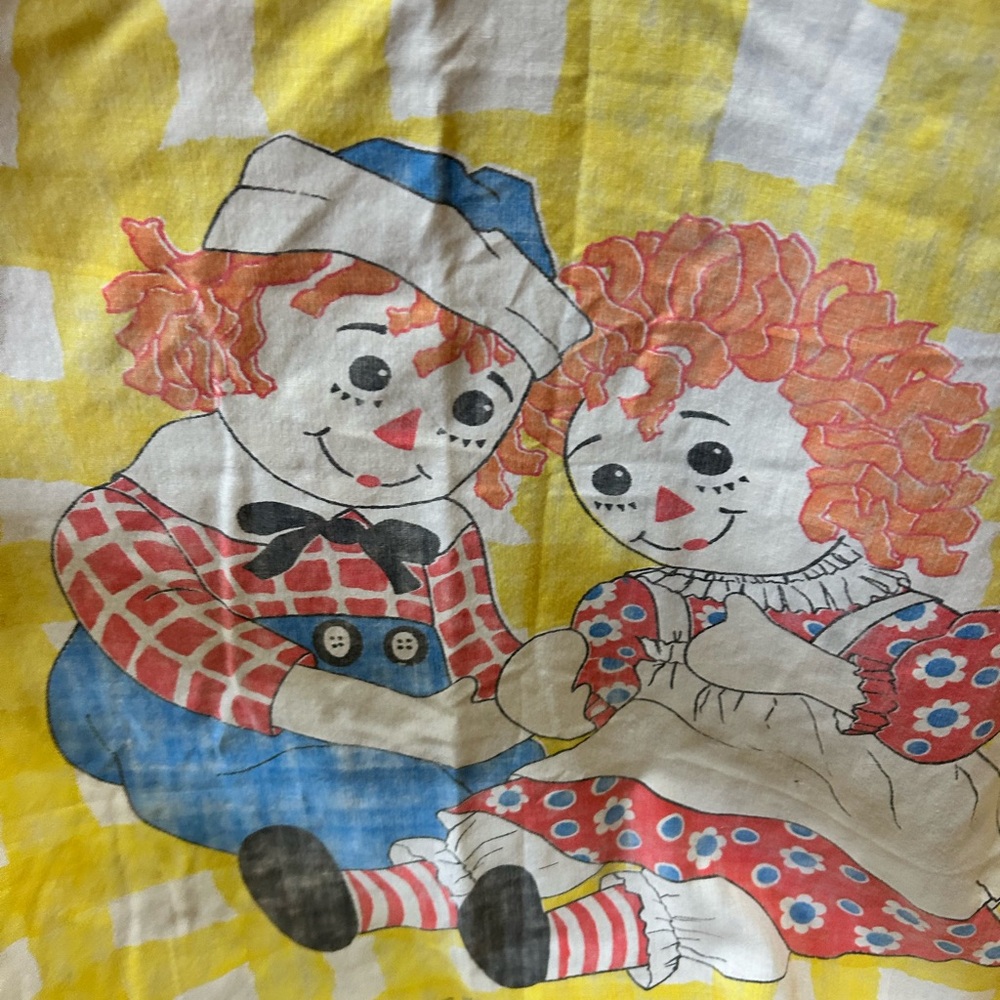 4/$50 Vintage 1970 Raggedy Ann and Andy Fabric 🥰